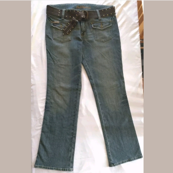 Bubblegum Jeans Vtg Embroidered Ribbed Faded Wash - Picture 6 of 8